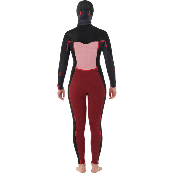 2026 Rip Curl Womens Dawn Patrol 6/4mm Hooded Chest Zip Wetsuit 171WFS - Black